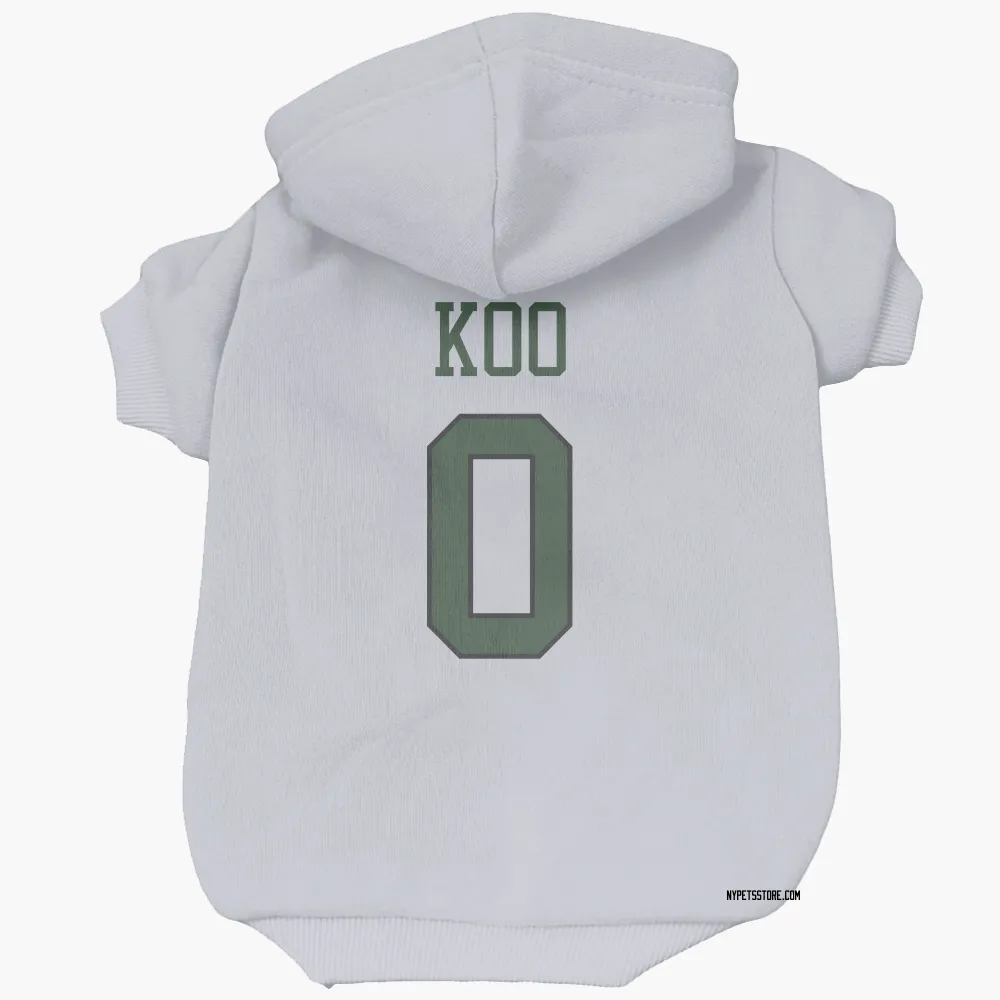 New York Jets Younghoe Koo White Pet Hoodie for Dog & Cat
